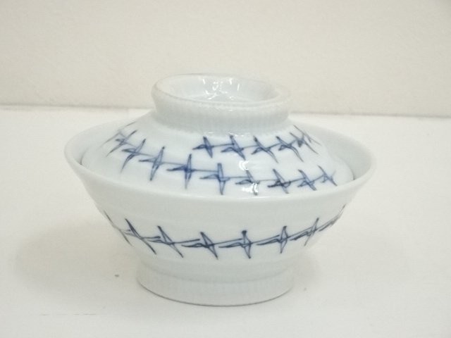 道具 ] - 道具 小川文斎造 光悦折鶴文蓋付飯茶碗5客（共箱） | ネット